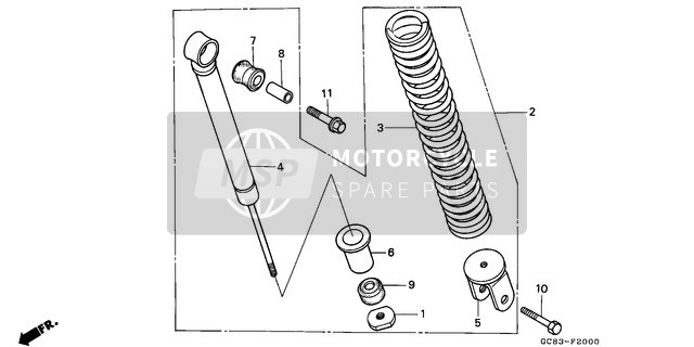 Honda NH80MD 1989 Rear Cushion for a 1989 Honda NH80MD